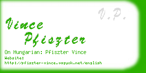 vince pfiszter business card